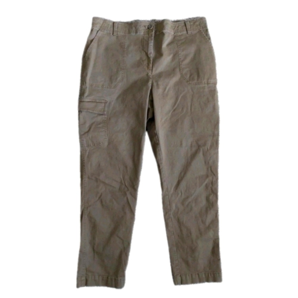 Talbots Dark Green Straight Leg Cargo Pants Sz 16